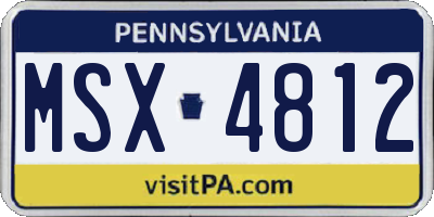 PA license plate MSX4812