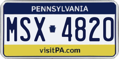 PA license plate MSX4820