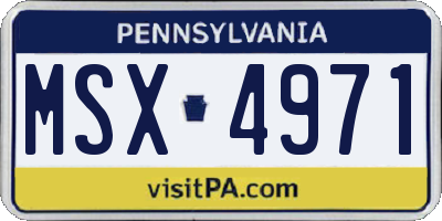 PA license plate MSX4971