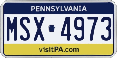PA license plate MSX4973