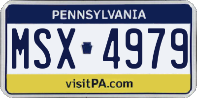PA license plate MSX4979