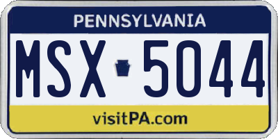 PA license plate MSX5044