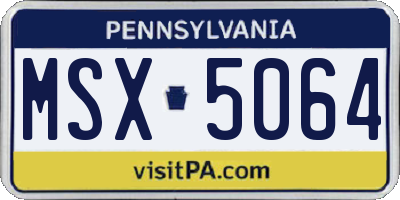 PA license plate MSX5064