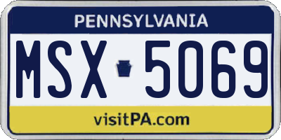 PA license plate MSX5069
