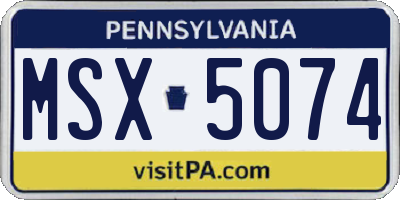 PA license plate MSX5074