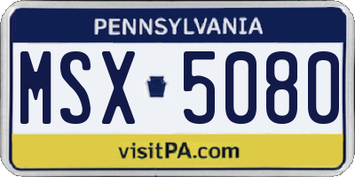 PA license plate MSX5080