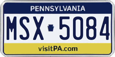 PA license plate MSX5084