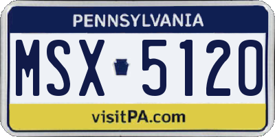 PA license plate MSX5120