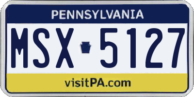 PA license plate MSX5127
