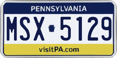 PA license plate MSX5129