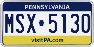 PA license plate MSX5130