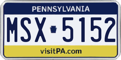 PA license plate MSX5152