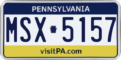 PA license plate MSX5157