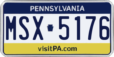 PA license plate MSX5176