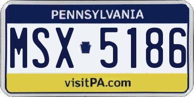 PA license plate MSX5186