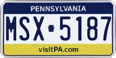 PA license plate MSX5187