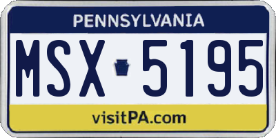 PA license plate MSX5195