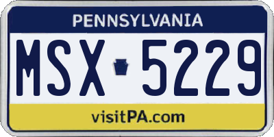PA license plate MSX5229