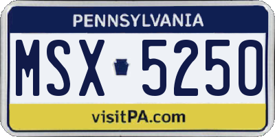 PA license plate MSX5250