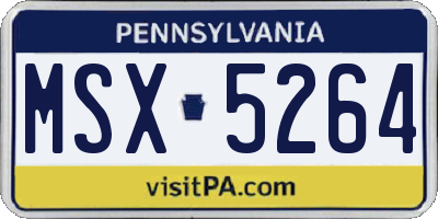 PA license plate MSX5264
