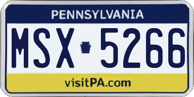 PA license plate MSX5266