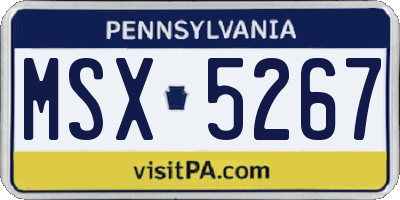 PA license plate MSX5267