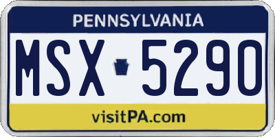 PA license plate MSX5290