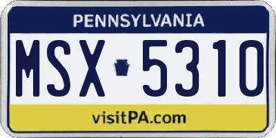 PA license plate MSX5310