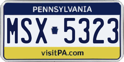 PA license plate MSX5323