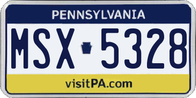 PA license plate MSX5328