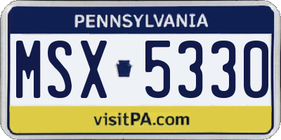 PA license plate MSX5330