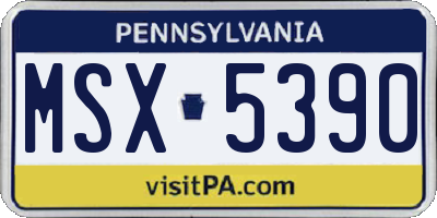 PA license plate MSX5390