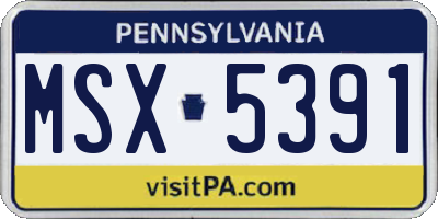 PA license plate MSX5391