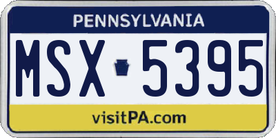 PA license plate MSX5395