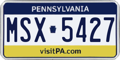 PA license plate MSX5427