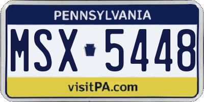 PA license plate MSX5448