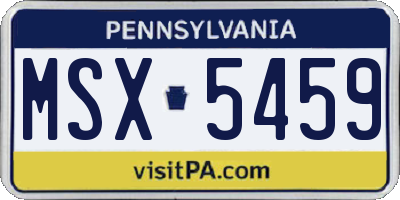 PA license plate MSX5459