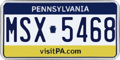 PA license plate MSX5468