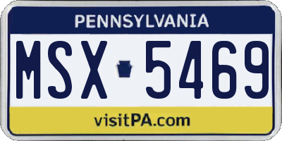 PA license plate MSX5469