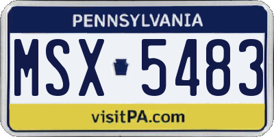 PA license plate MSX5483
