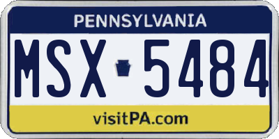 PA license plate MSX5484