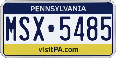 PA license plate MSX5485