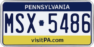 PA license plate MSX5486