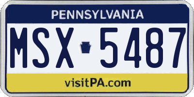 PA license plate MSX5487