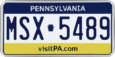 PA license plate MSX5489