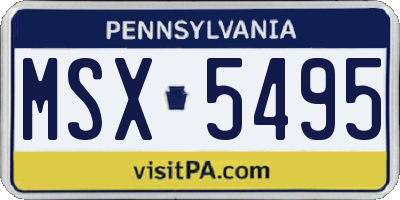 PA license plate MSX5495