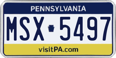 PA license plate MSX5497