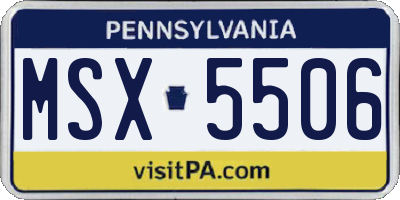 PA license plate MSX5506