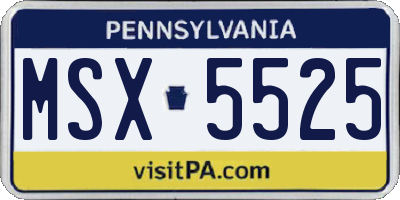 PA license plate MSX5525