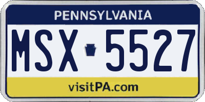 PA license plate MSX5527